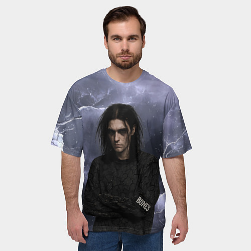 Мужская футболка оверсайз Bones в образе психа / 3D-принт – фото 3