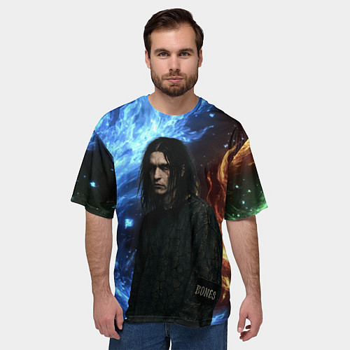 Мужская футболка оверсайз Bones депрессивный стиль / 3D-принт – фото 3
