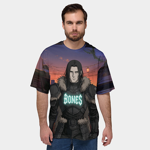 Мужская футболка оверсайз Bones в аниме / 3D-принт – фото 3