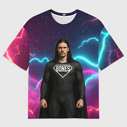 Футболка оверсайз мужская Bones в образе супергероя, цвет: 3D-принт
