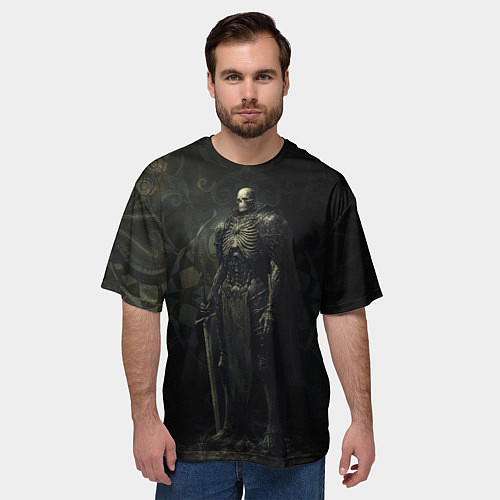 Мужская футболка оверсайз Командир скелетов / 3D-принт – фото 3