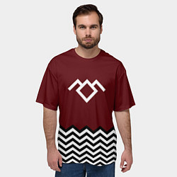 Футболка оверсайз мужская Твин Пикс - лого, цвет: 3D-принт — фото 2