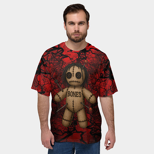 Мужская футболка оверсайз Кукла Вуду Bones / 3D-принт – фото 3