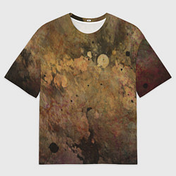 Футболка оверсайз мужская Абстракция - dark pink paint spill, цвет: 3D-принт