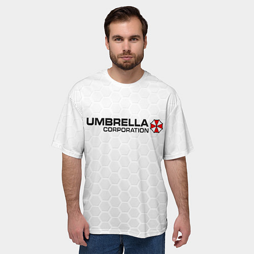Мужская футболка оверсайз Umbrella white / 3D-принт – фото 3