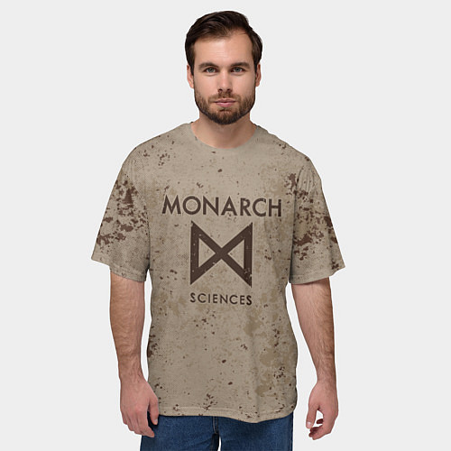 Мужская футболка оверсайз Monarch sciences / 3D-принт – фото 3