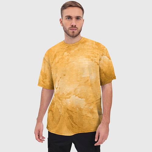 Мужская футболка оверсайз Абстракция - bright yellow / 3D-принт – фото 3