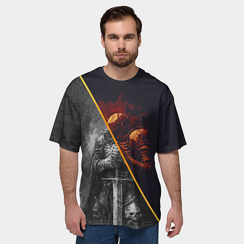 Мужская футболка оверсайз Темный рыцарь в унынье / 3D-принт – фото 3