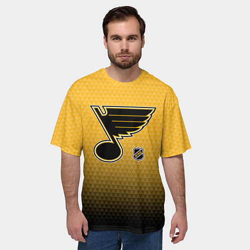 Мужская футболка оверсайз Сент Луис Блюз - желтый градиент / 3D-принт – фото 3