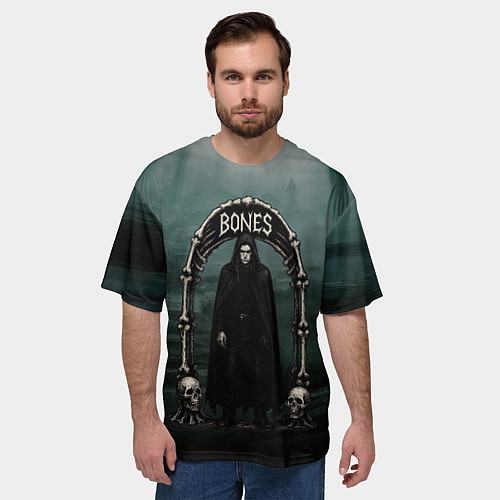 Мужская футболка оверсайз Bones арка из костей / 3D-принт – фото 3