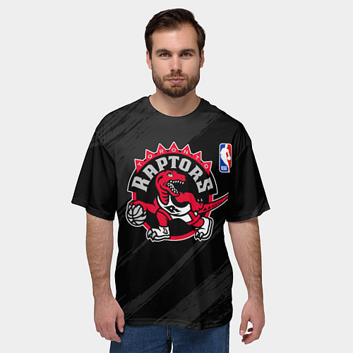 Мужская футболка оверсайз Toronto Raptors - NBA team / 3D-принт – фото 3