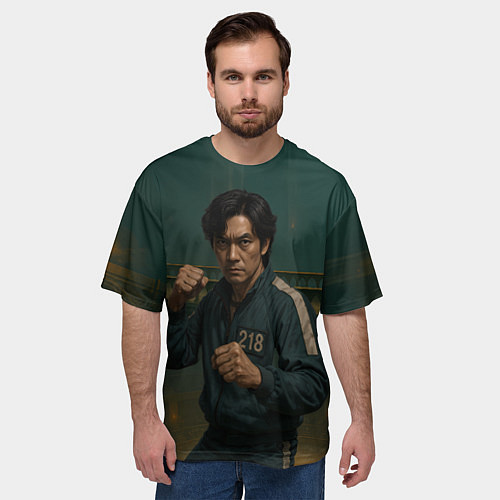 Мужская футболка оверсайз Игрок 218 в боевой стойке / 3D-принт – фото 3