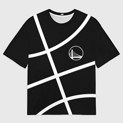 Футболка оверсайз мужская Голден Стэйт Уорриорз - текстура черного мяча, цвет: 3D-принт