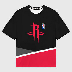 Футболка оверсайз мужская Хьюстон Рокетс - линии, цвет: 3D-принт