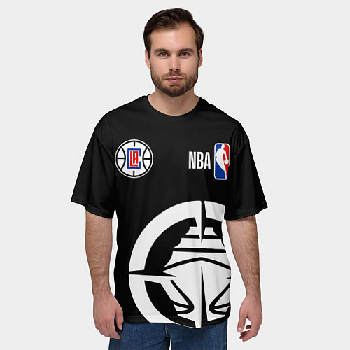Мужская футболка оверсайз Клипперс - НБА команда / 3D-принт – фото 3
