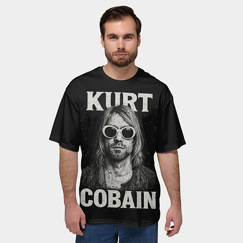 Мужская футболка оверсайз Курт Кобейн - гранж-арт / 3D-принт – фото 3