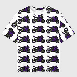 Футболка оверсайз мужская The motorcycle is dark purple, цвет: 3D-принт