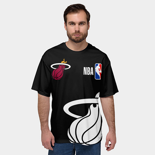 Мужская футболка оверсайз Miami Heat - NBA team / 3D-принт – фото 3