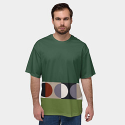 Футболка оверсайз мужская Луна Малевича сосновый зеленый, цвет: 3D-принт — фото 2