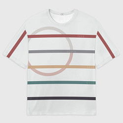 Футболка оверсайз мужская Stripes and circle, цвет: 3D-принт