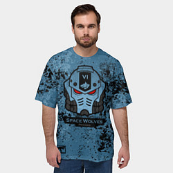 Футболка оверсайз мужская Примарис - Космические Волки, цвет: 3D-принт — фото 2