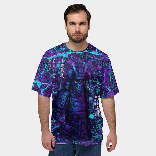 Мужская футболка оверсайз Призрак самурая - неновый арт / 3D-принт – фото 3