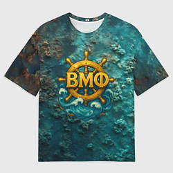 Футболка оверсайз мужская Штурвал ВМФ на морском дне, цвет: 3D-принт