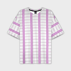 Футболка оверсайз мужская Color white cage pink line, цвет: 3D-принт