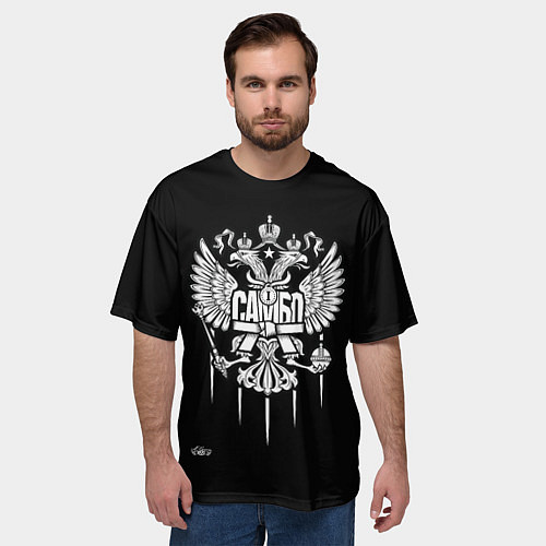 Мужская футболка оверсайз Самбо - только Победа / 3D-принт – фото 3