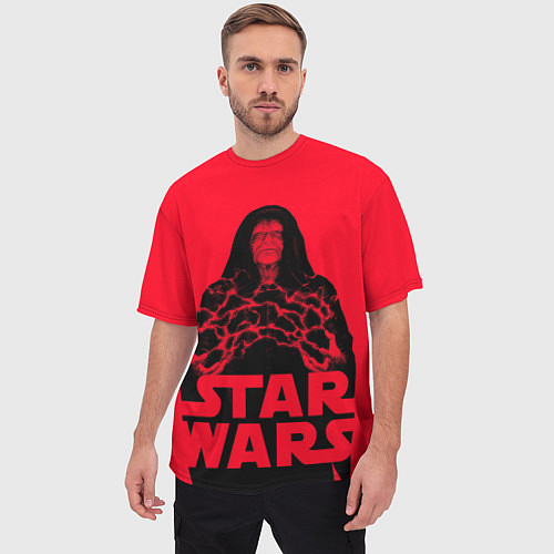 Мужская футболка оверсайз Star wars - Darth Sidious / 3D-принт – фото 3