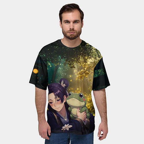 Мужская футболка оверсайз Жэньши и лягушка - Монолог Фармацевта / 3D-принт – фото 3