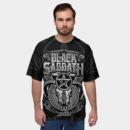 Мужская футболка оверсайз Black Sabbath - goat skull / 3D-принт – фото 3