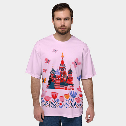Мужская футболка оверсайз Москва - собор / 3D-принт – фото 3