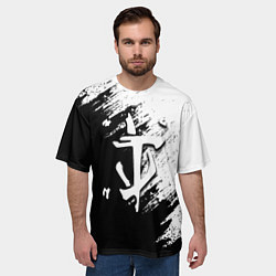 Футболка оверсайз мужская Doom штрихи красок черные, цвет: 3D-принт — фото 2