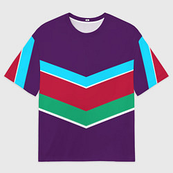 Мужская футболка оверсайз Фиолетовый с полосами