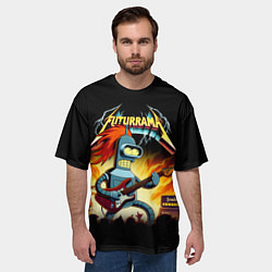 Футболка оверсайз мужская Bender is a hard rock guitarist - Futurama, цвет: 3D-принт — фото 2