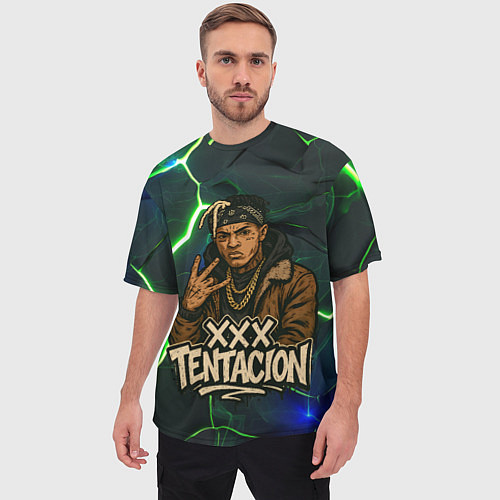 Мужская футболка оверсайз XXXTentacion anime style / 3D-принт – фото 3