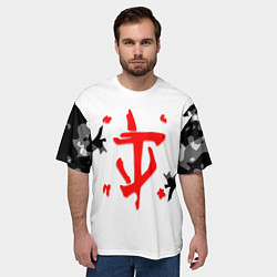 Футболка оверсайз мужская Doom лого камуфляж текстура, цвет: 3D-принт — фото 2