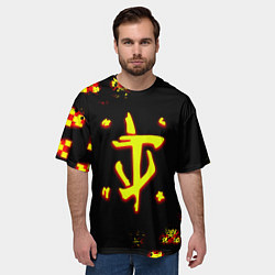 Футболка оверсайз мужская Doom x minecraft, цвет: 3D-принт — фото 2