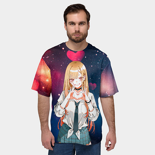 Мужская футболка оверсайз Марин Китагава с любовью - Эта фарфоровая кукла вл / 3D-принт – фото 3