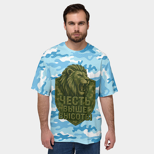 Мужская футболка оверсайз Честь выше высоты ВДВ / 3D-принт – фото 3