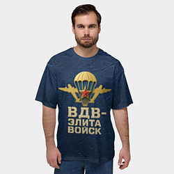 Футболка оверсайз мужская ВДВ элита войск золотая эмблема, цвет: 3D-принт — фото 2
