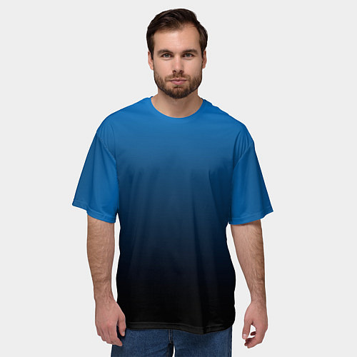 Мужская футболка оверсайз Blue gradient / 3D-принт – фото 3
