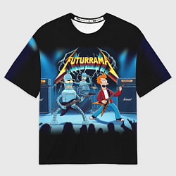 Футболка оверсайз мужская Rock group Futurama - ai art fantasy, цвет: 3D-принт