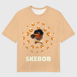 Футболка оверсайз мужская Мем скебоб и смайлики, цвет: 3D-принт