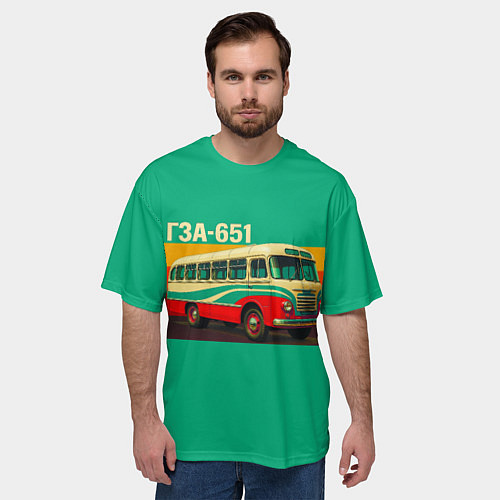 Мужская футболка оверсайз Поп-арт автобус ГЗА-651 / 3D-принт – фото 3