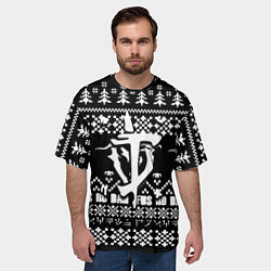 Футболка оверсайз мужская Doom x elders scrolls pattern, цвет: 3D-принт — фото 2