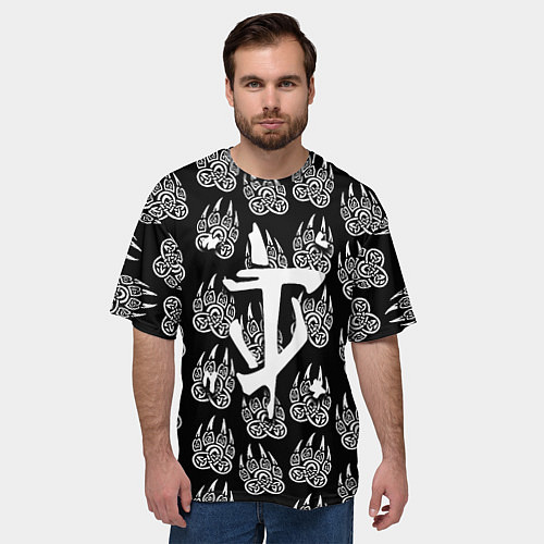 Мужская футболка оверсайз Doom хищник леса / 3D-принт – фото 3