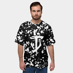 Футболка оверсайз мужская Дум белые брызги красок, цвет: 3D-принт — фото 2