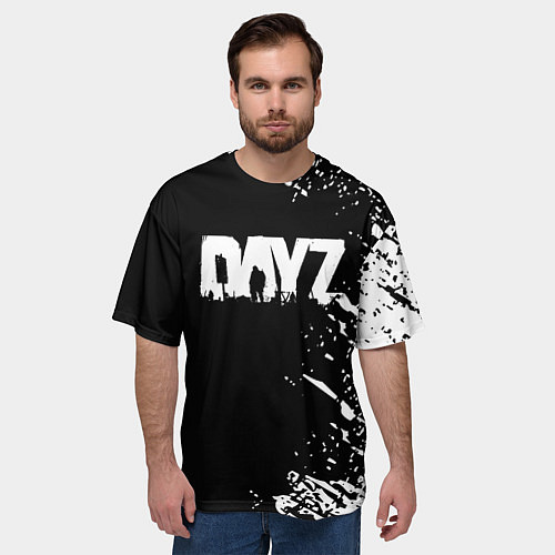 Мужская футболка оверсайз Dayz брызги красок / 3D-принт – фото 3
